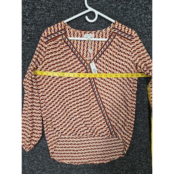 Max Studio Women's Small Southwest Geometric Wrap V-Neck Pullover Blouse NWT NEW - Picture 8 of 11